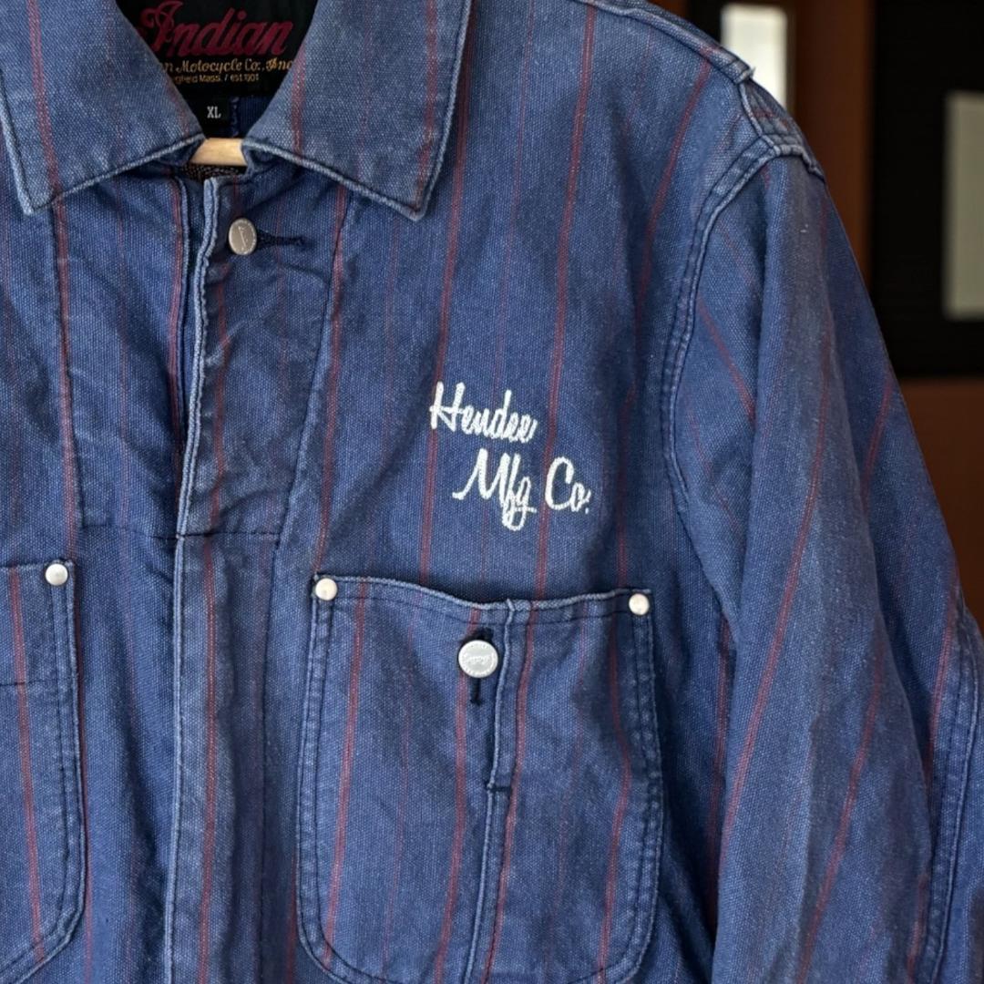 【月末セール】≪Indian Motocycles≫ヒッコリースストライプつなぎ