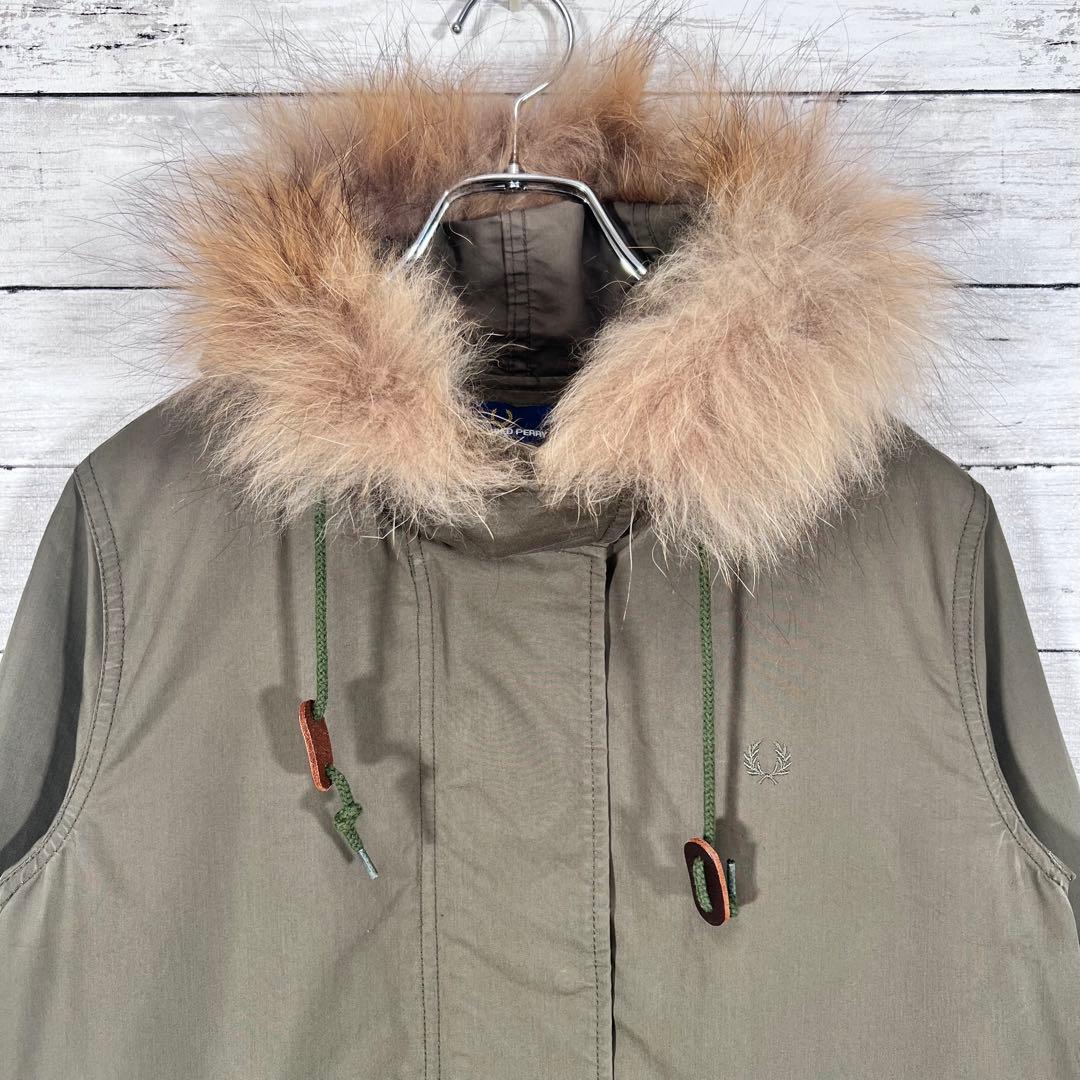 『FRED PERRY』 モッズコート　ライナー付き　ボア　2way カーキ　M