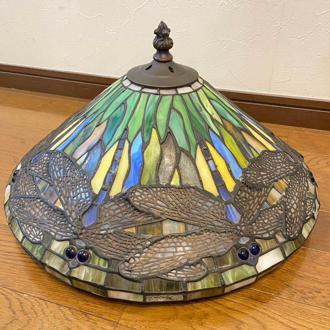 アンティーク　ステンドグラス　卓上ランプ　トンボ　とんぼ　ティファニータイプ