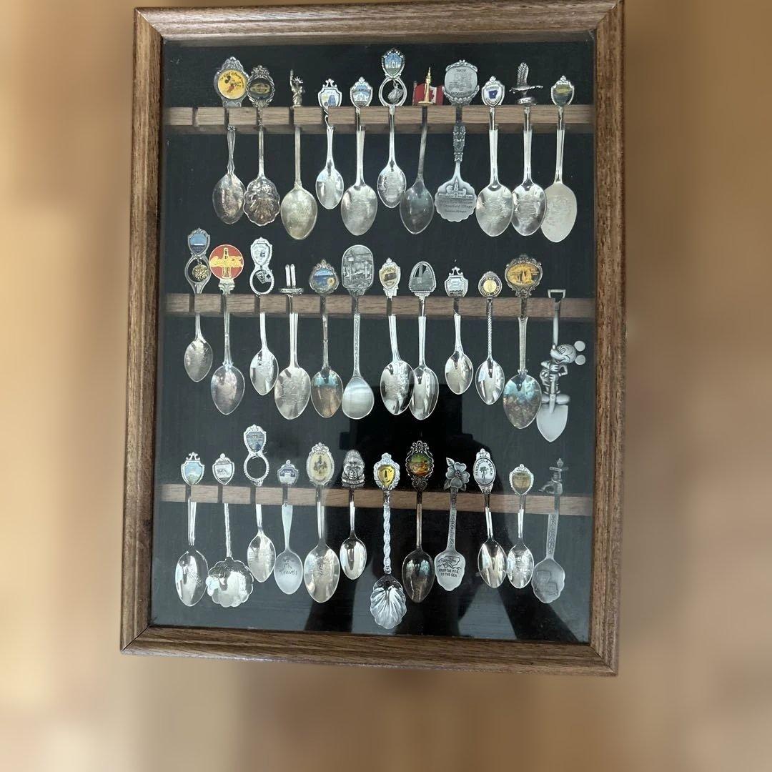 スーベニアスプーンコレクション 木製フレーム付き 値下げしました
