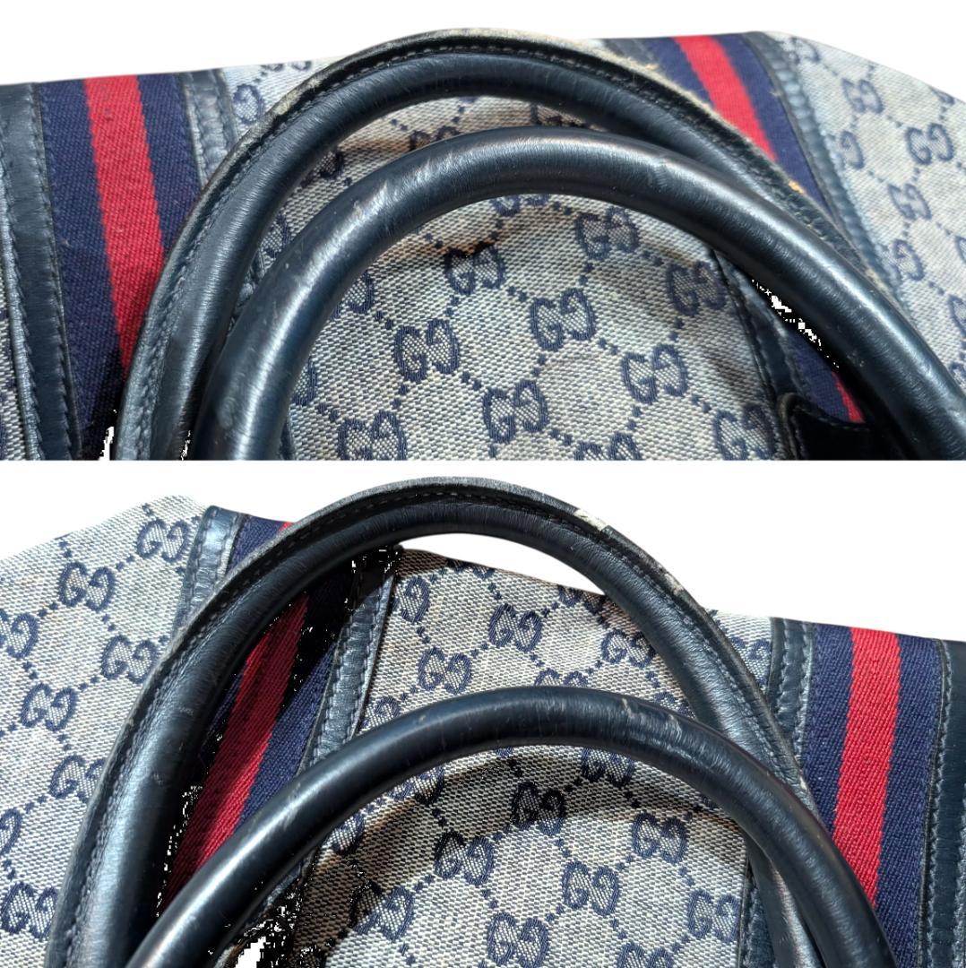 GUCCI ボストンバッグ オールドグッチ シェリーライン GGキャンパス