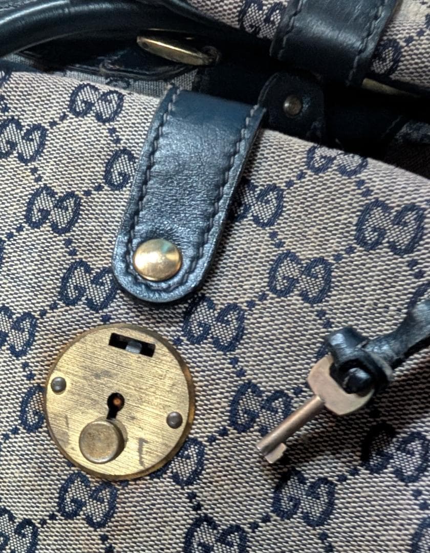 GUCCI ボストンバッグ オールドグッチ シェリーライン GGキャンパス