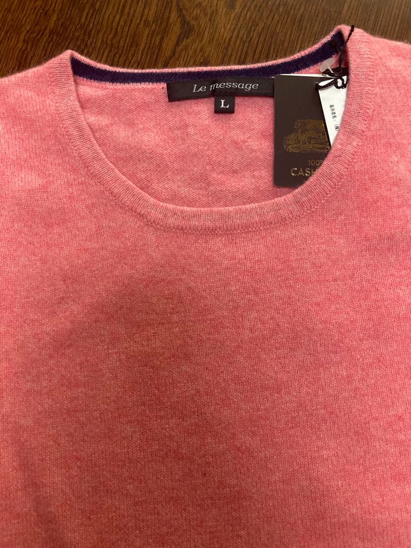ご予約済み　新品タグ付未使用☆三越伊勢丹カシミヤ100% セーター L ピンク
