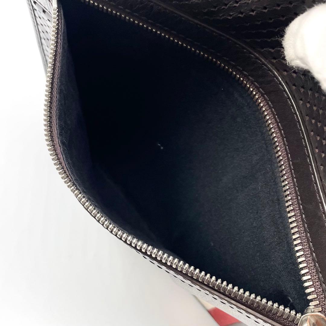 【美品】BALLY メッセンジャーバッグ パンチング レザー ブラウン トレスポ