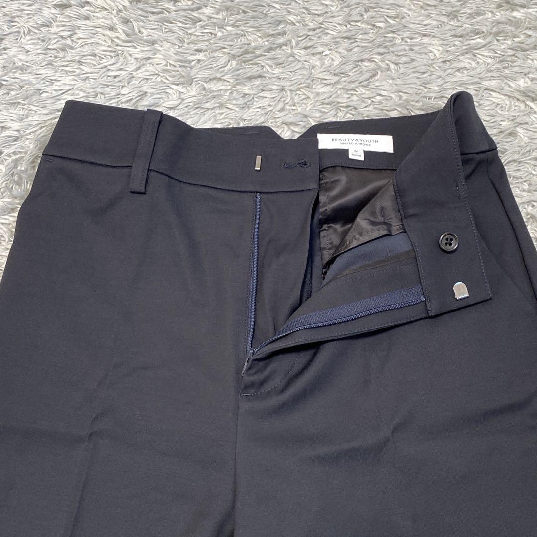 美品　ビューティ＆ユース　ピケカラーレスジャケット　トラウザーパンツ　スーツ　M