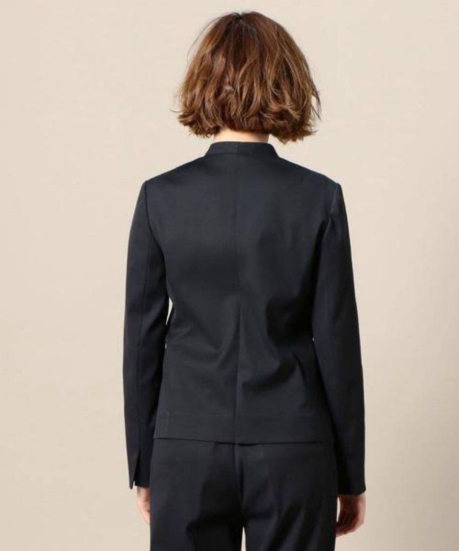 美品　ビューティ＆ユース　ピケカラーレスジャケット　トラウザーパンツ　スーツ　M