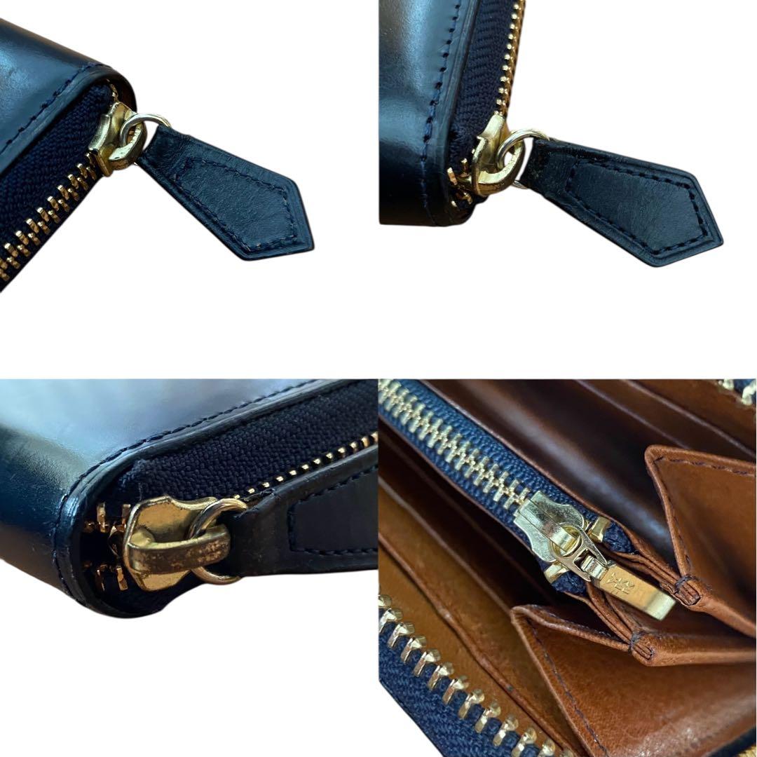 COCOMEISTER【美品】コードバン/スムースレザー ラウンドジップ財布