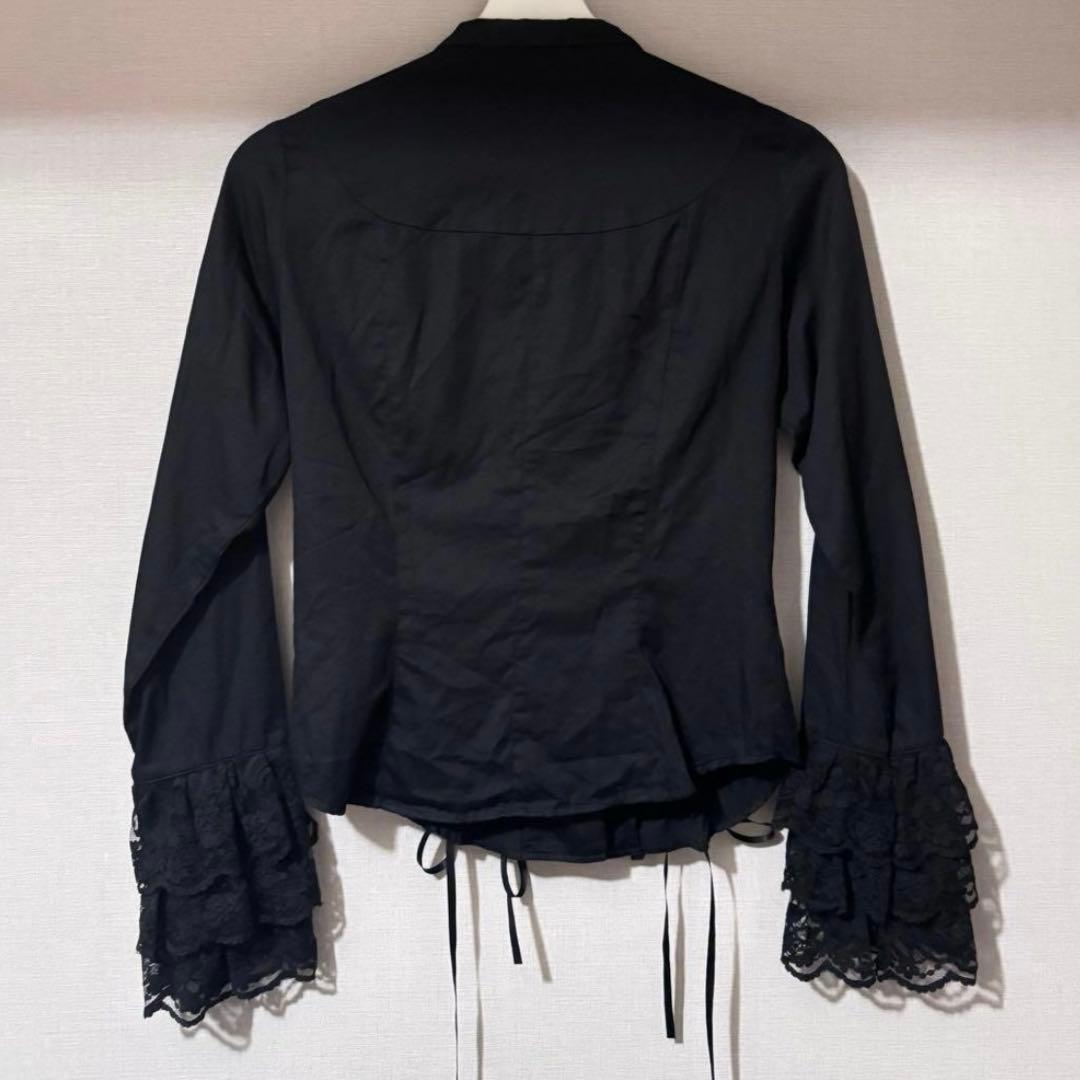 【BPN】ブラックピースナウ レース フリル ブラウス ブラック 黒 ゴスロリ