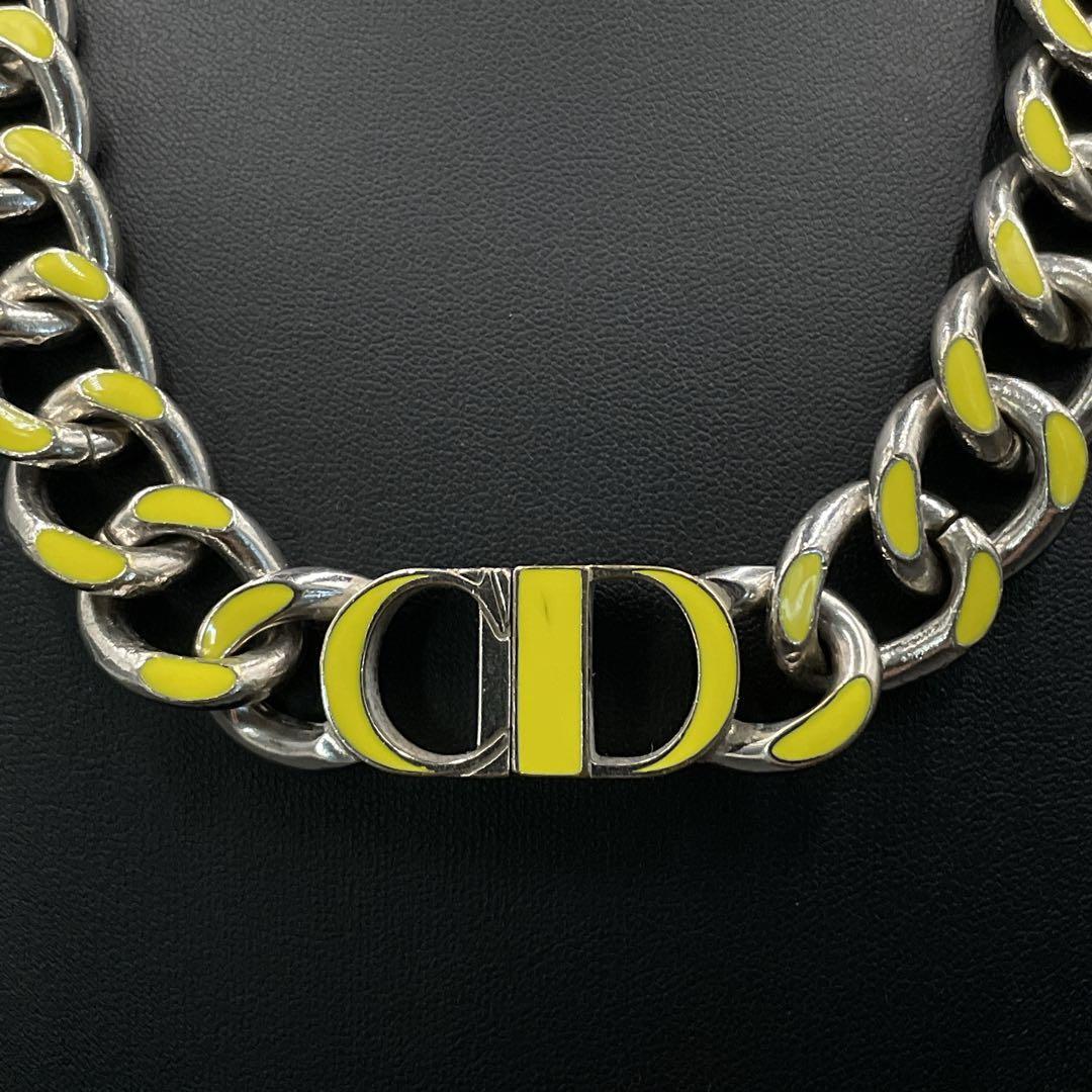 DIOR CD icon ディオール　チェーン　リンク　ネックレス　イエロー