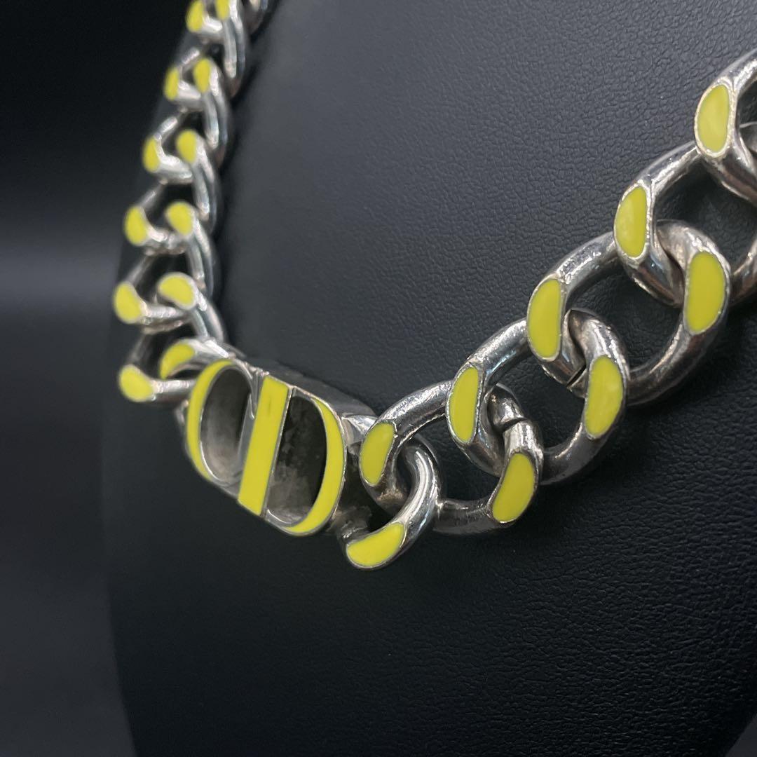 DIOR CD icon ディオール　チェーン　リンク　ネックレス　イエロー
