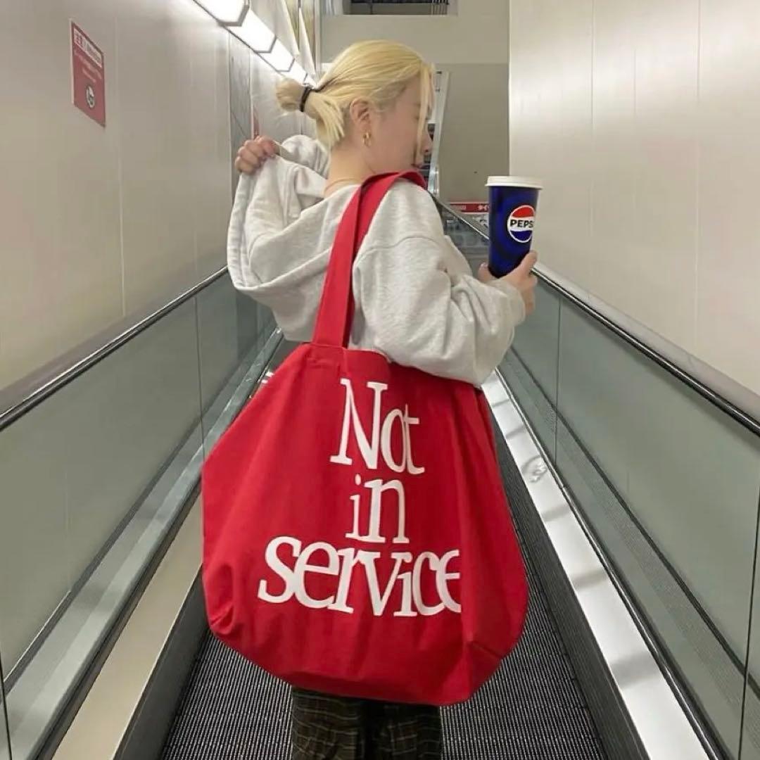 【新品未使用】レッド トートバッグ Not in service