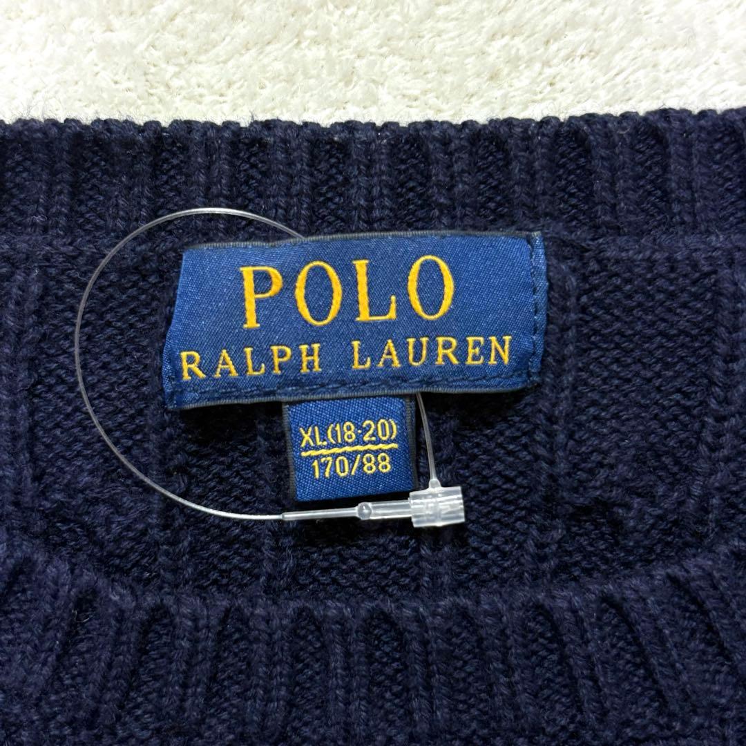 【未使用】ラルフローレン ケーブルニット レディースM-L キッズXL 170