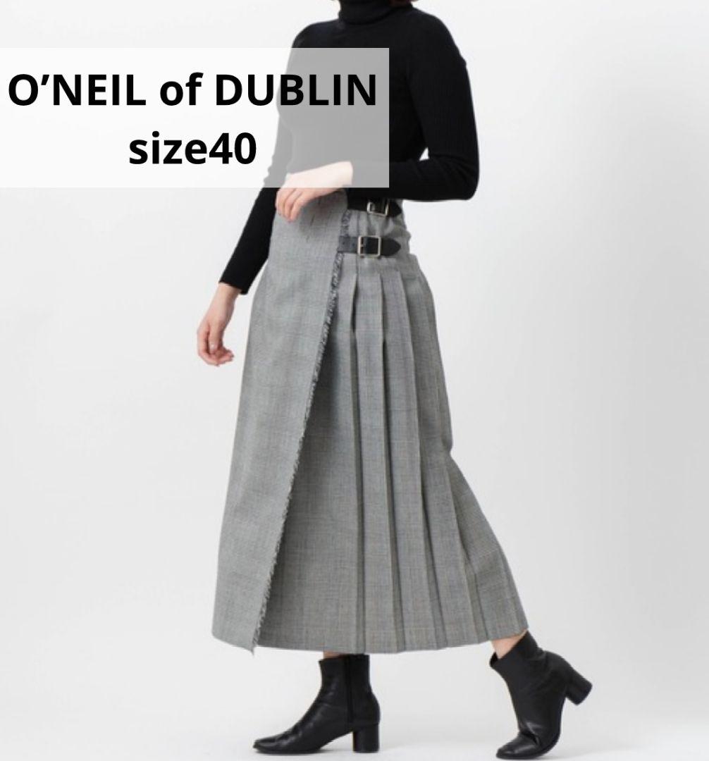 未使用O'NEIL of DUBLINキルトロングスカートツイードグレンチェック
