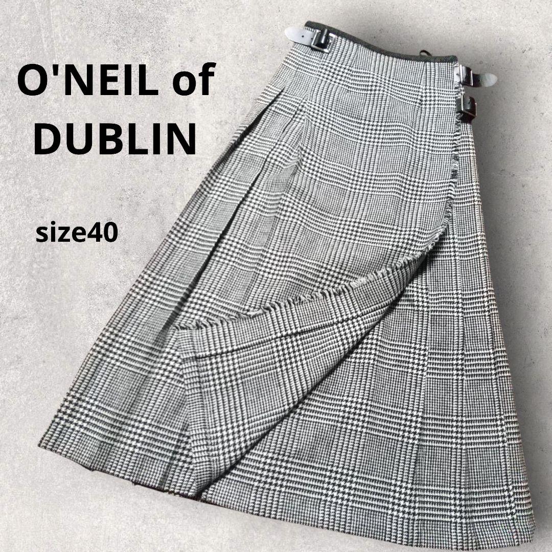 未使用O'NEIL of DUBLINキルトロングスカートツイードグレンチェック