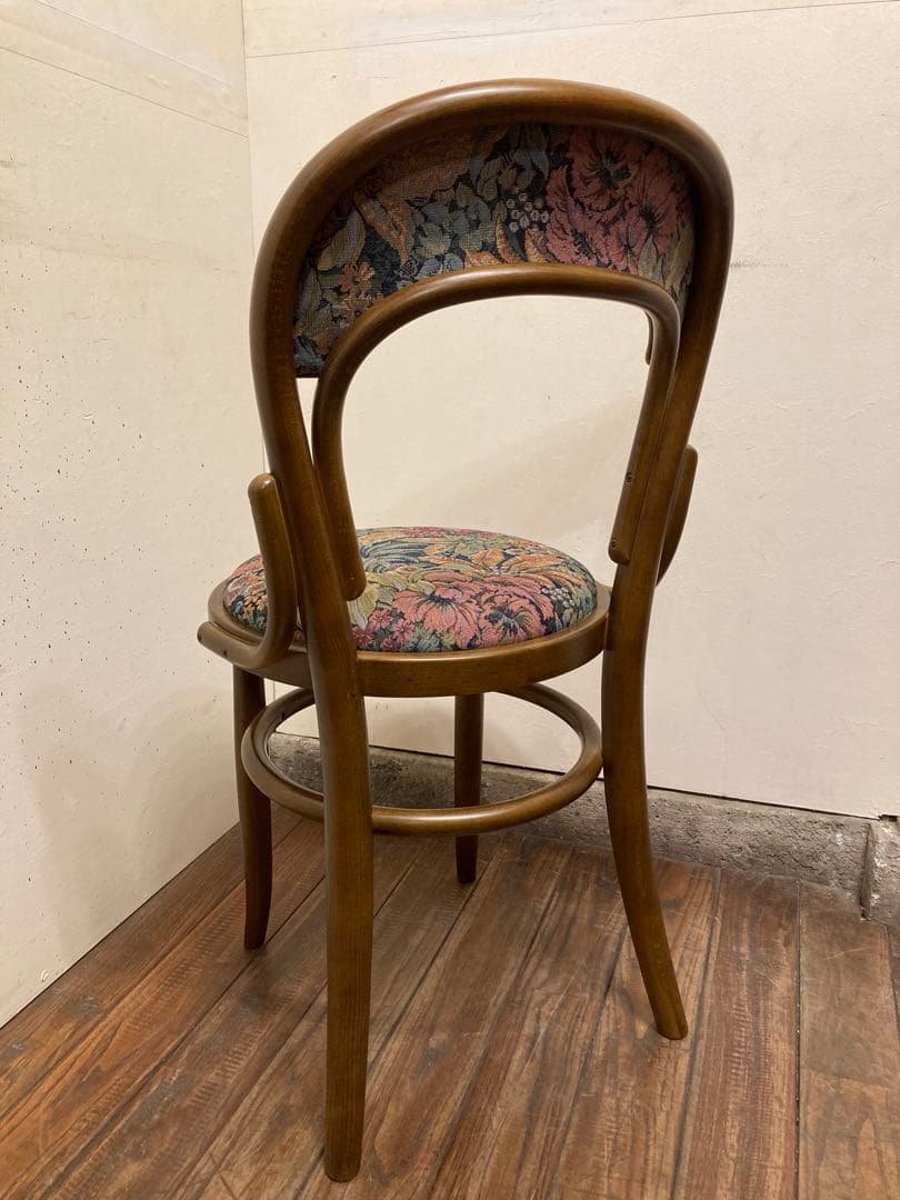 秋田木工 曲木椅子 ゴブラン織 カフェチェア スツール アンティーク