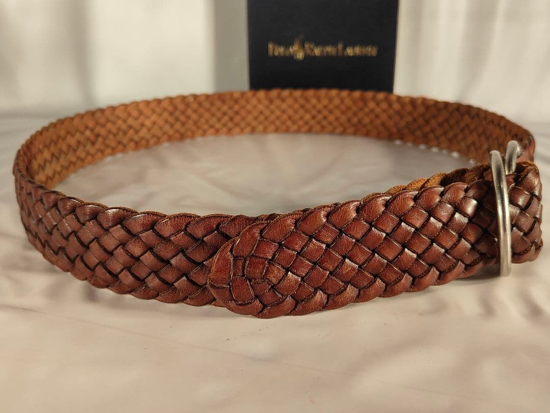 【ヴィンテージ】PRL ポロラルフローレン　高級ダブルリング編み込みドレスベルト