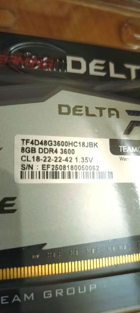 T-FORCE DELTA 8GB DDR4 3600MHz メモリx2 RGB