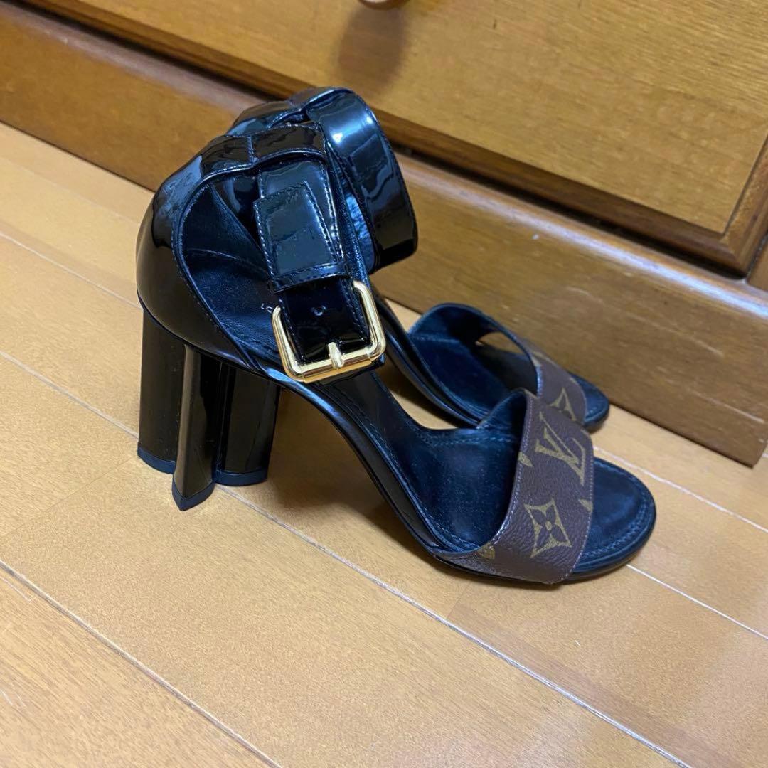 LOUIS VUITTON ヒール サンダル モノグラム 35 収納袋 保存袋