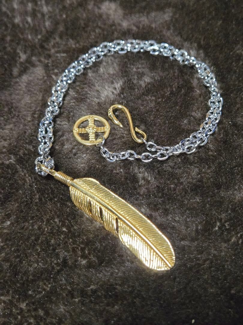 ゴールドフェザー ネックレス ターコイズ