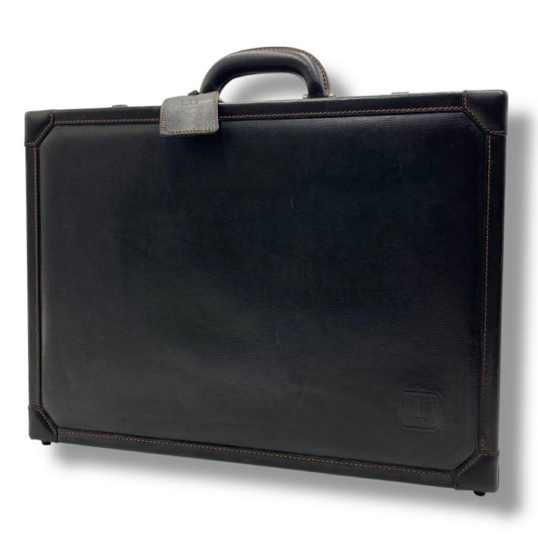 美品 dunhill ダンヒル ビジネス アタッシュケース バッグ レザー 黒