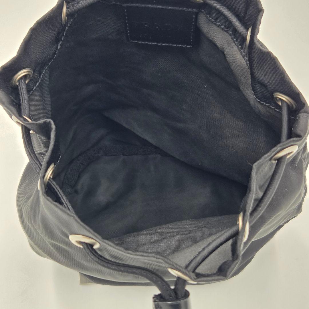 【美品】 PRADA プラダ テスートナイロン 巾着ポーチ ミニバッグ 黒