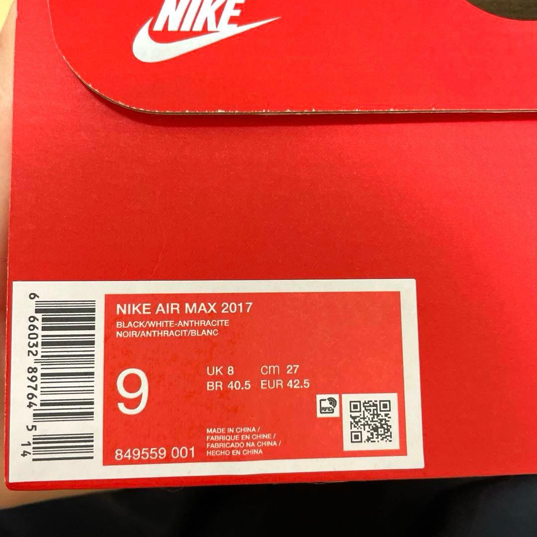 NIKE AIR MAX 2017 BLACK WHITE 27cm 黒タグ付き