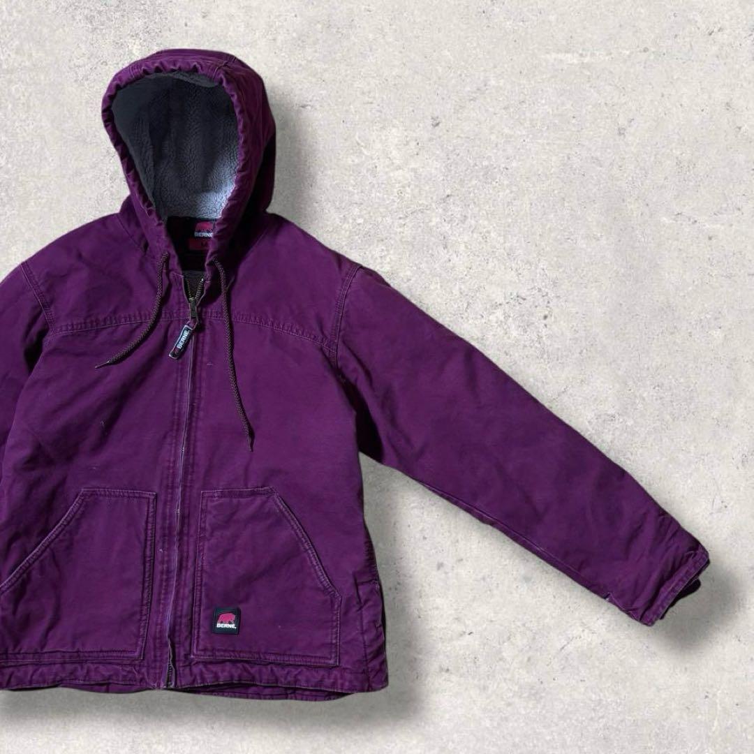 ぽ古着ダックパーカーアクティブジャケット短丈90s裏ボアジップフーディース