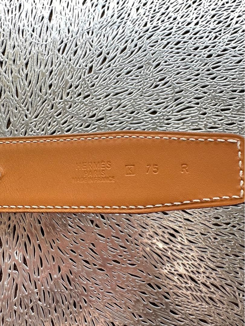 【美品】HERMES エルメスリバーシブルベルト75 エブリンバックルシルバー