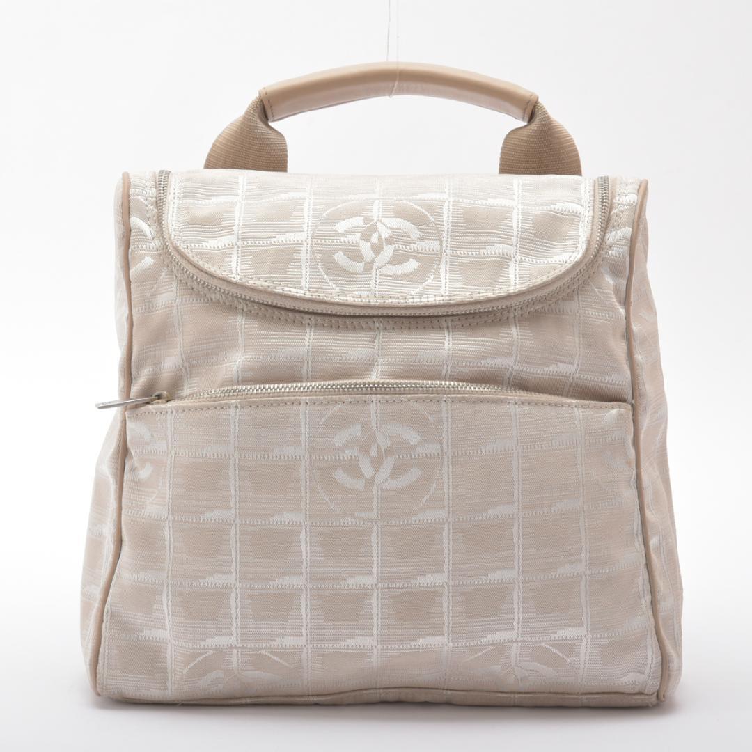 美品◇シャネル ニュートラベルラインリュックサックココマークジャガード ベージュ