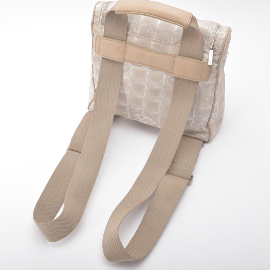 美品◇シャネル ニュートラベルラインリュックサックココマークジャガード ベージュ