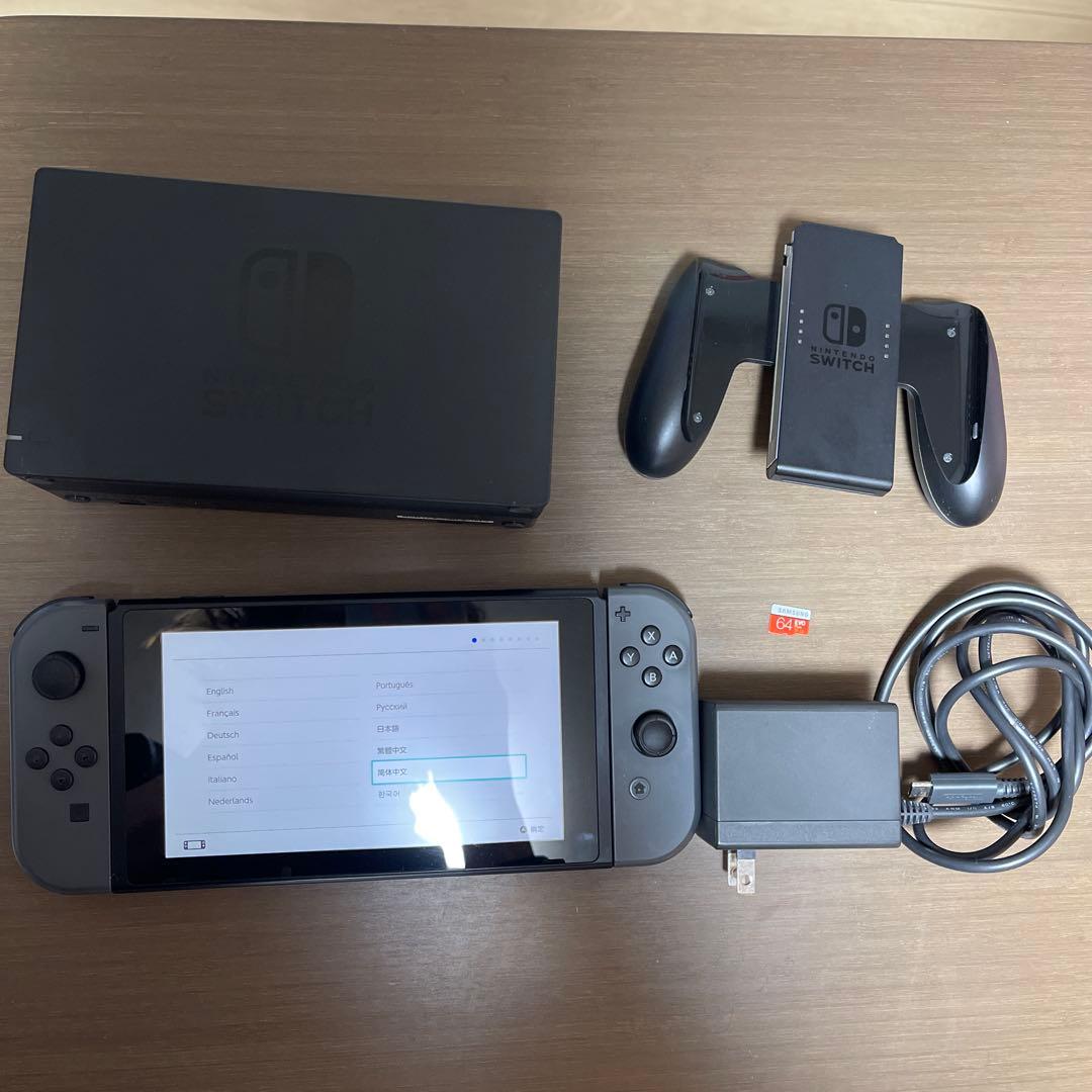 Nintendo Switch 本体 グレー 箱無し　SDカード付き