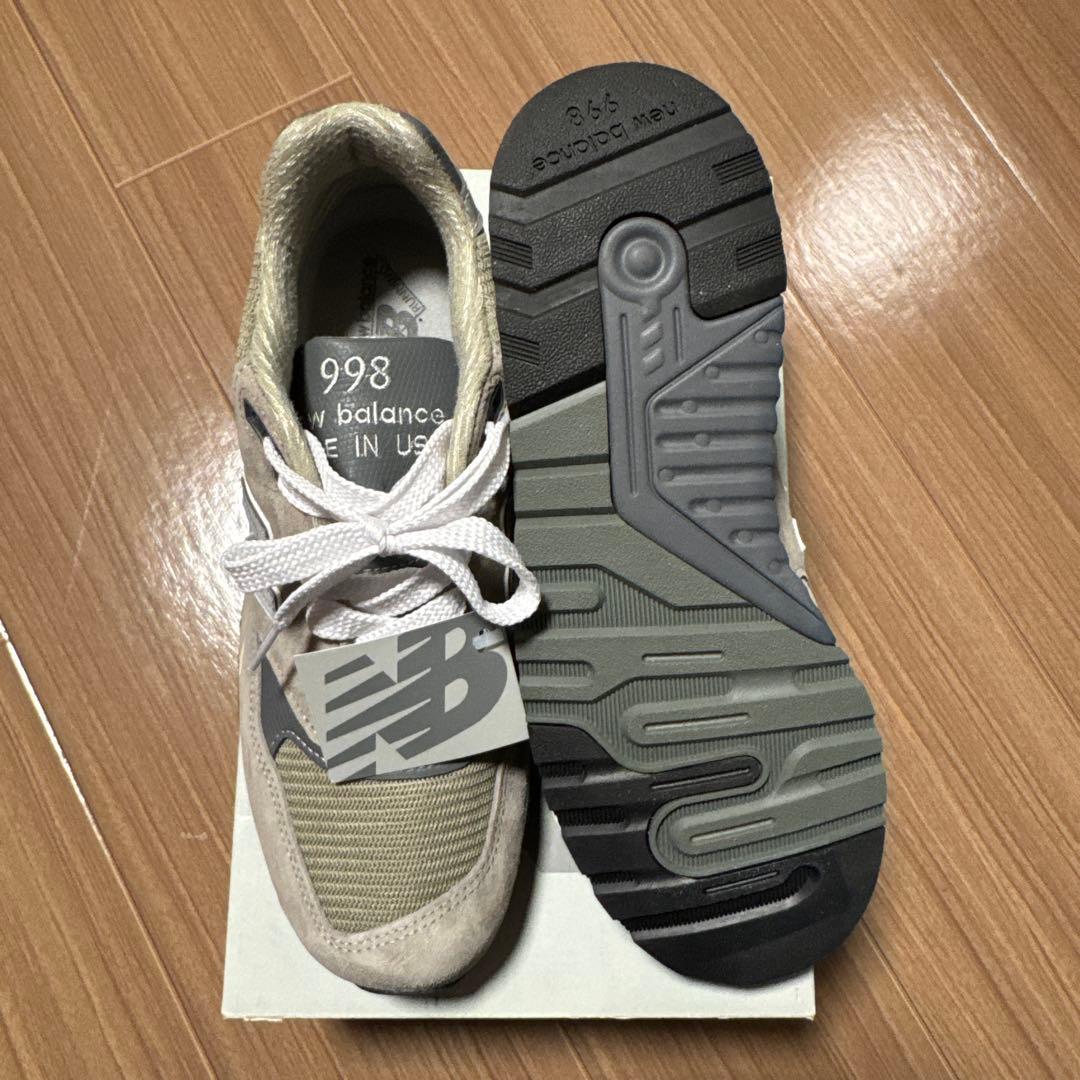新品タグ付きNew Balance 998 27センチ、スニーカー グレー