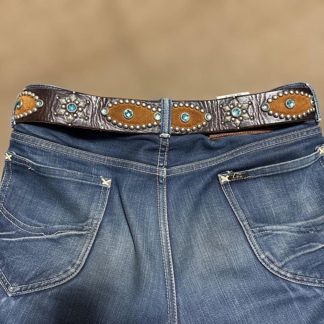 34inch ピーナッツ HTC レザースタッズベルト