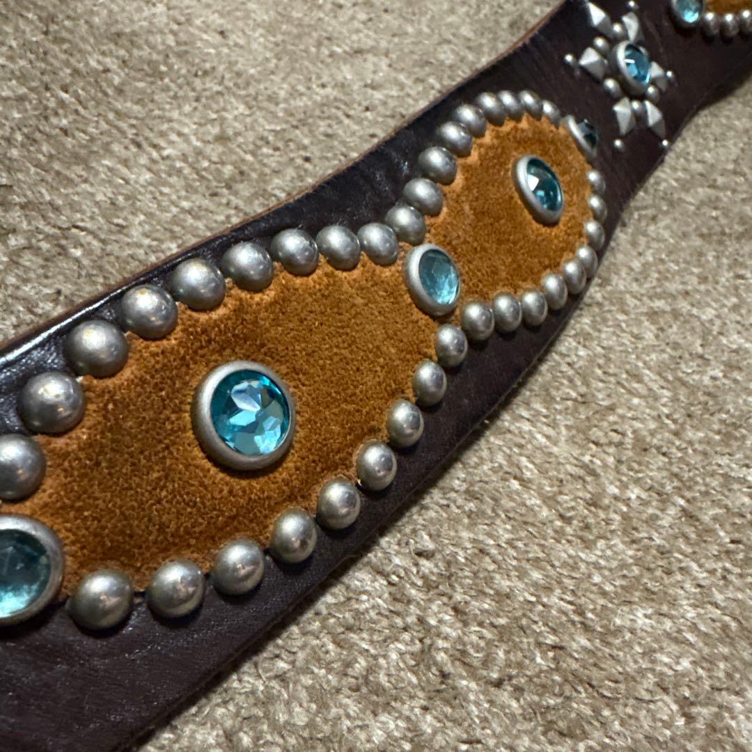 34inch ピーナッツ HTC レザースタッズベルト