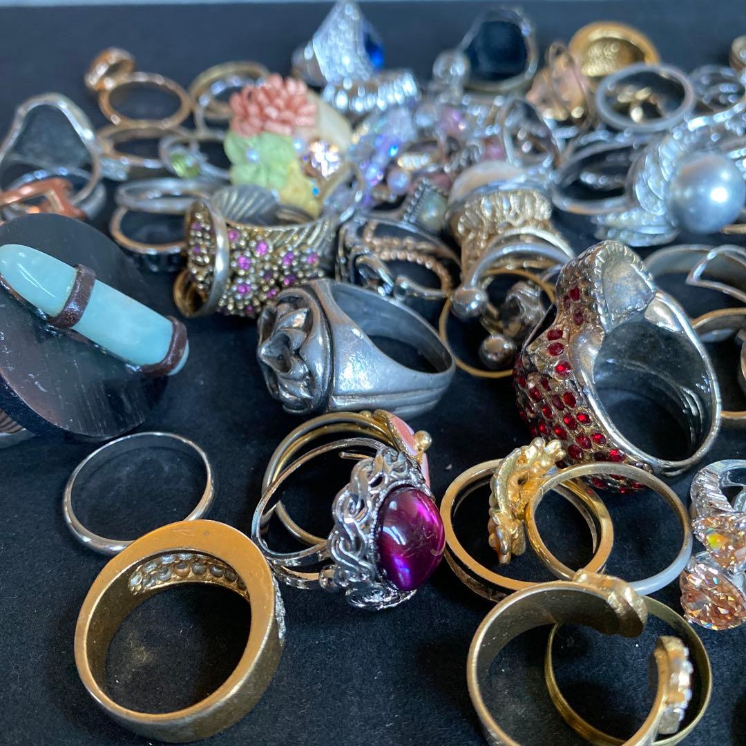 m*m様 まとめ売りアクセサリーR27☆指輪　リング　無選別約380gオークショ