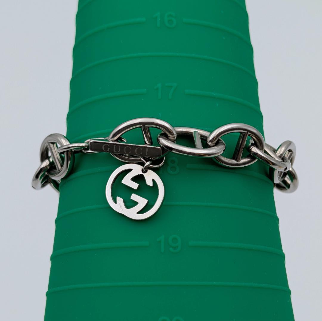 希少 グッチ トムフォード期 マリンチェーン ブレスレット ステンレス シルバー