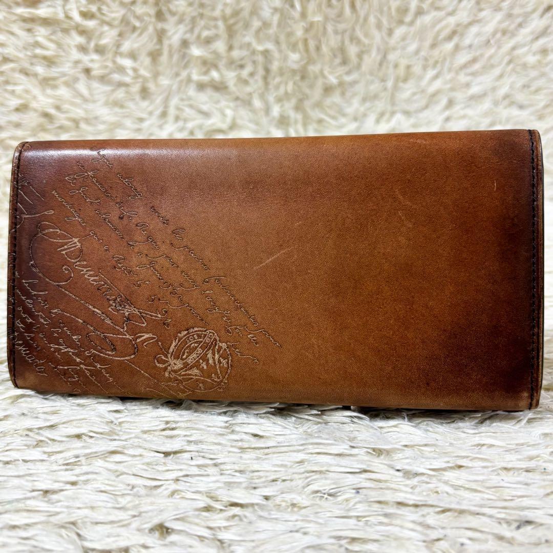 【美品】ベルルッティ エスパス カリグラフィ スクリットレザー ブラウン 札入れ