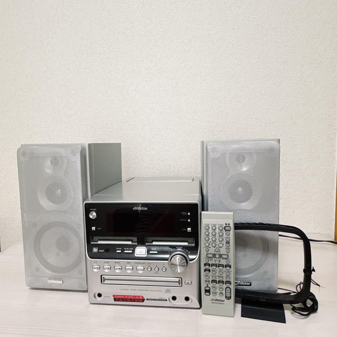 2457【美品】Victor UX-W500 CD-MD リモコン付き