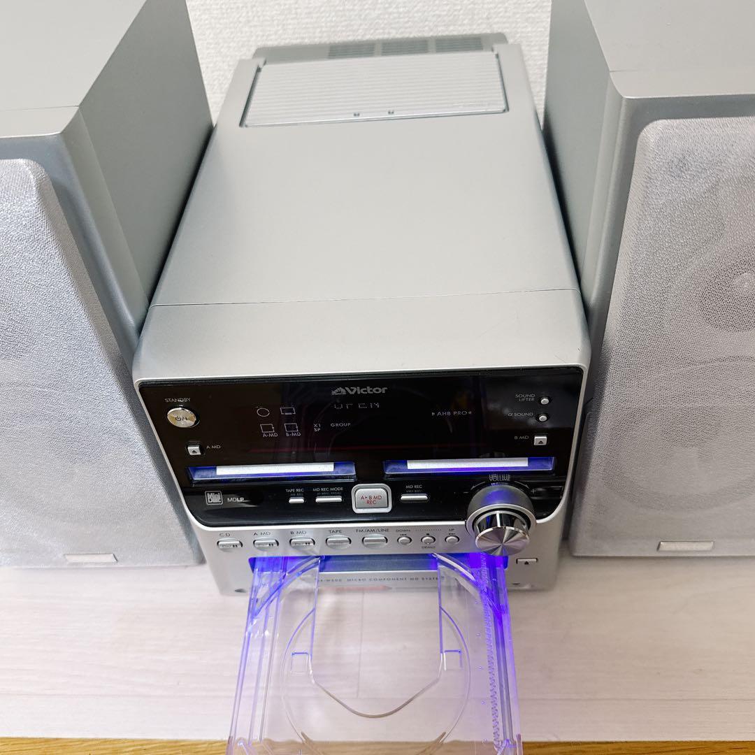 2457【美品】Victor UX-W500 CD-MD リモコン付き