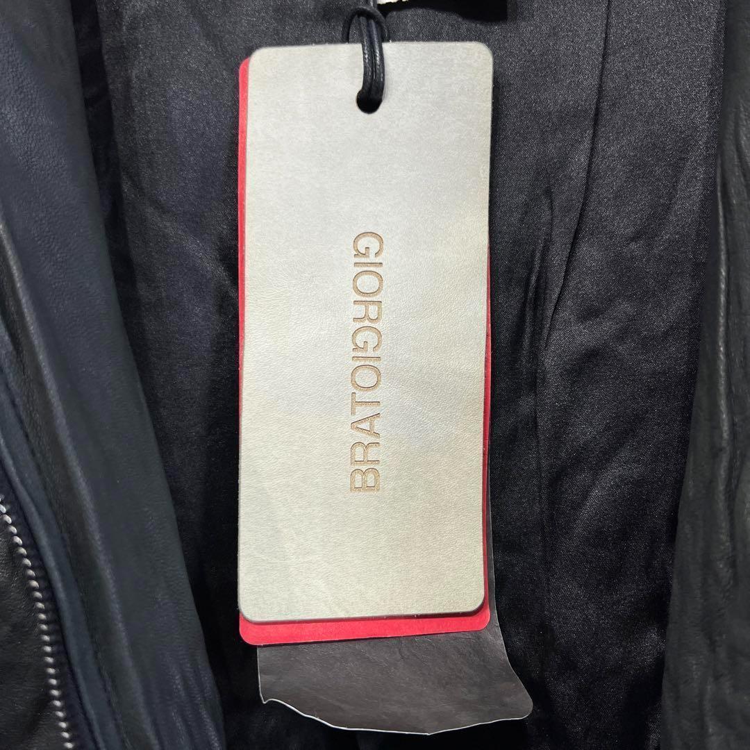 【新品定価22万】GIORGIO BRATO ラムレザージャケット ブラック46