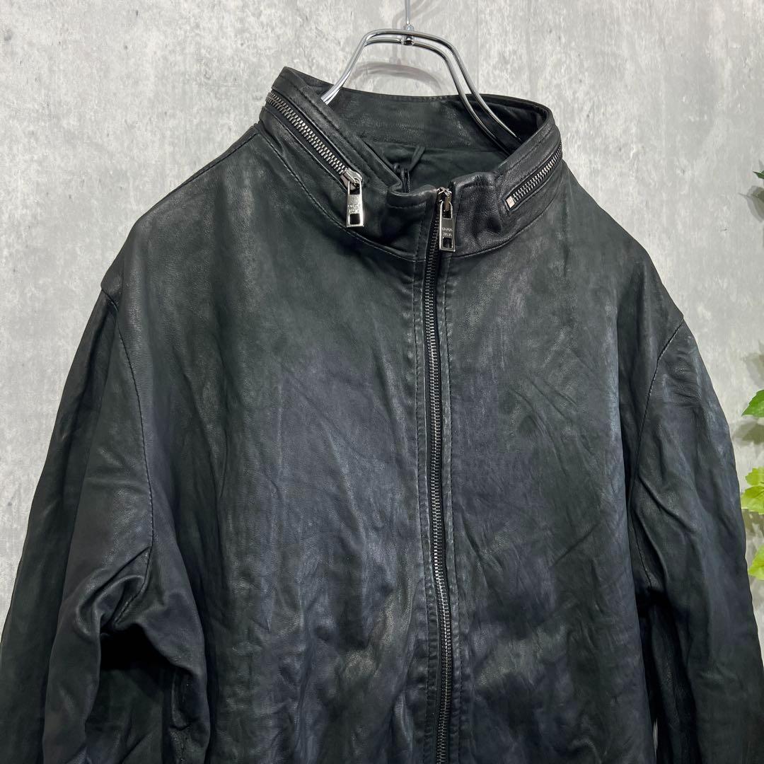 【新品定価22万】GIORGIO BRATO ラムレザージャケット ブラック46