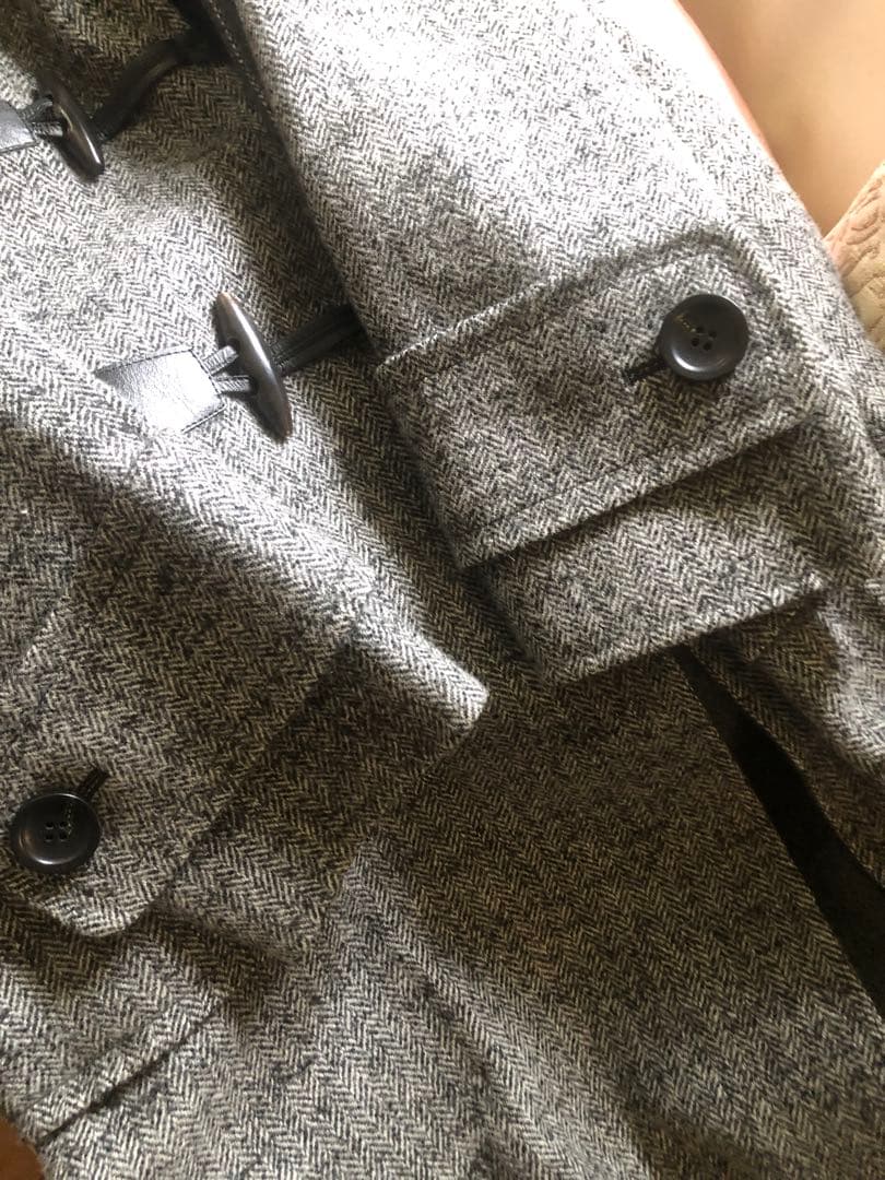 【美品】グレースコンチネンタルヘリンボーン フェイクファーロングダッフルコート