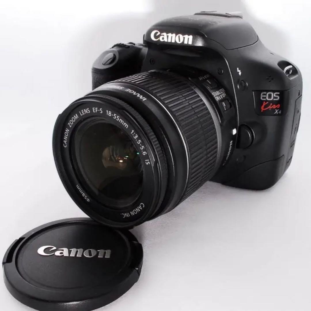 Canon Kiss X4 一眼レフ⭐️美品⭐️手ぶれ補正あり❗️付属品付きすぐ使える