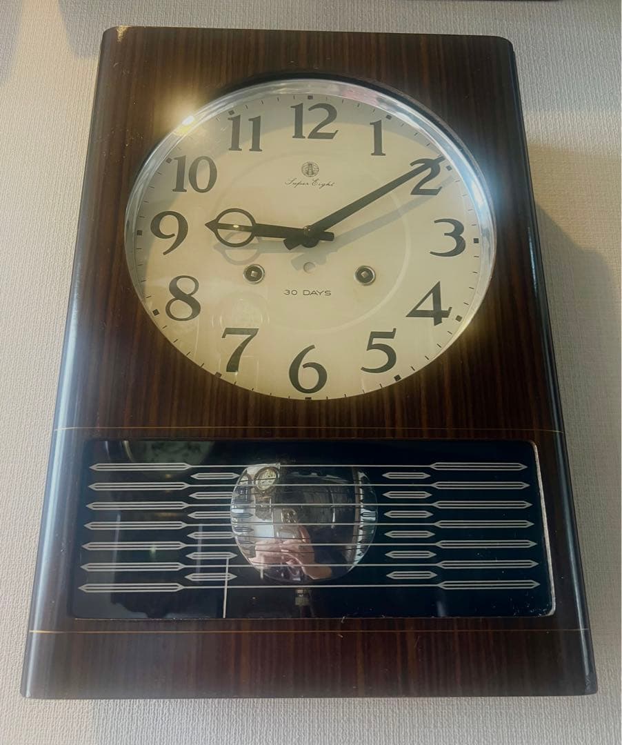 AICHI愛知30DAY振り子時計ゼンマイ掛け時計柱時計ボンボン時計昭和レトロ