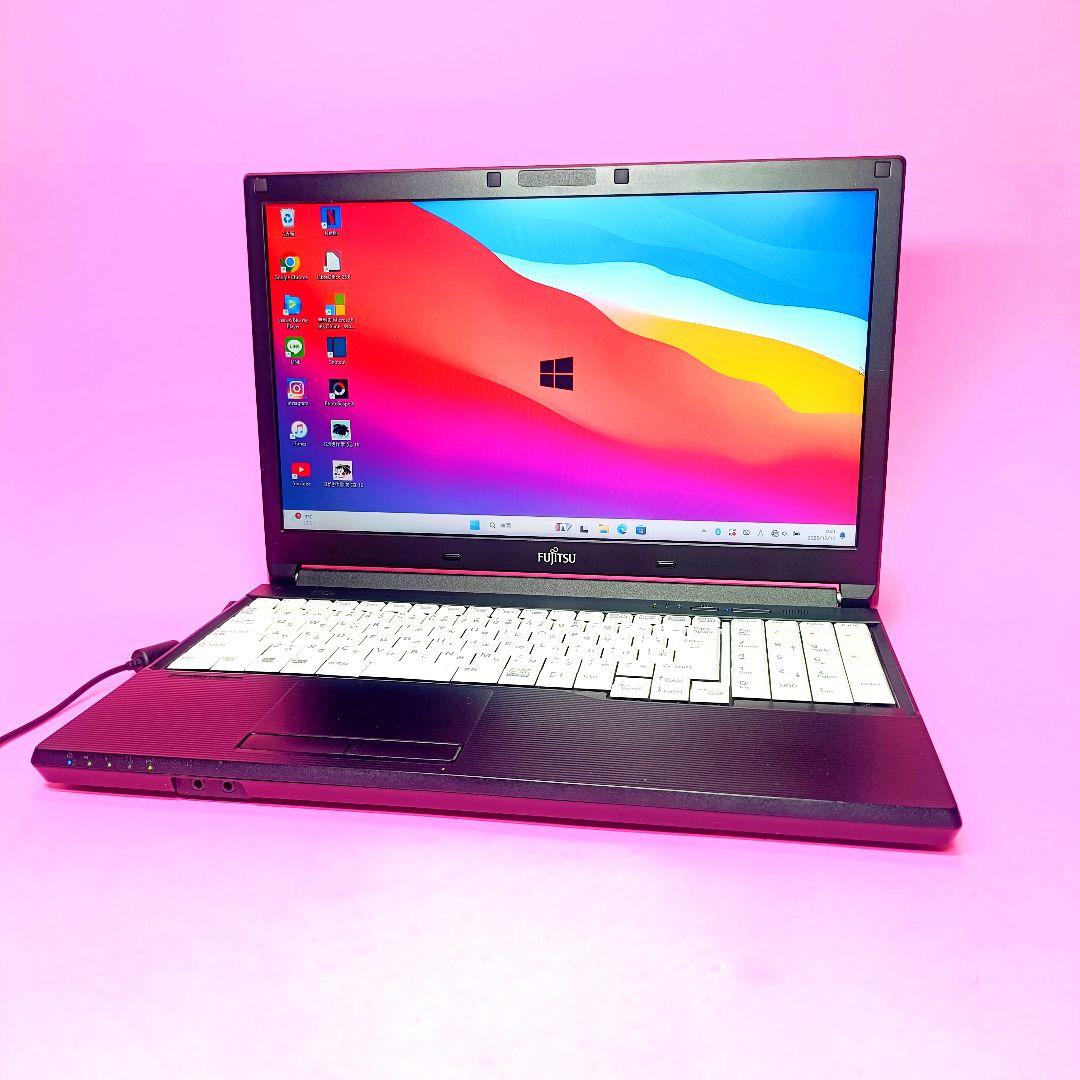 高性能7世代✨高速SSD128✨メモリ8GB✨黒ノートパソコン✨社会人学生