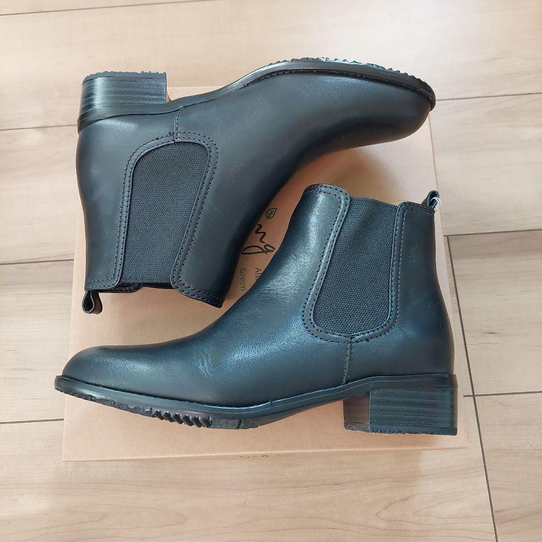 ☆未使用品☆ ing イングサイドゴアショートブーツ 23cm 黒