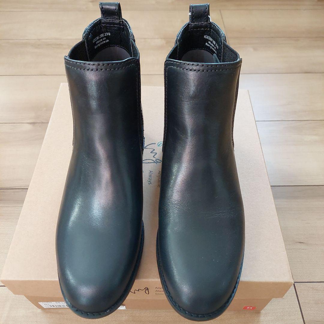 ☆未使用品☆ ing イングサイドゴアショートブーツ 23cm 黒