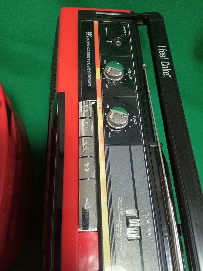 Coca-Cola ラジカセ 赤、CD2台セットジャンク品