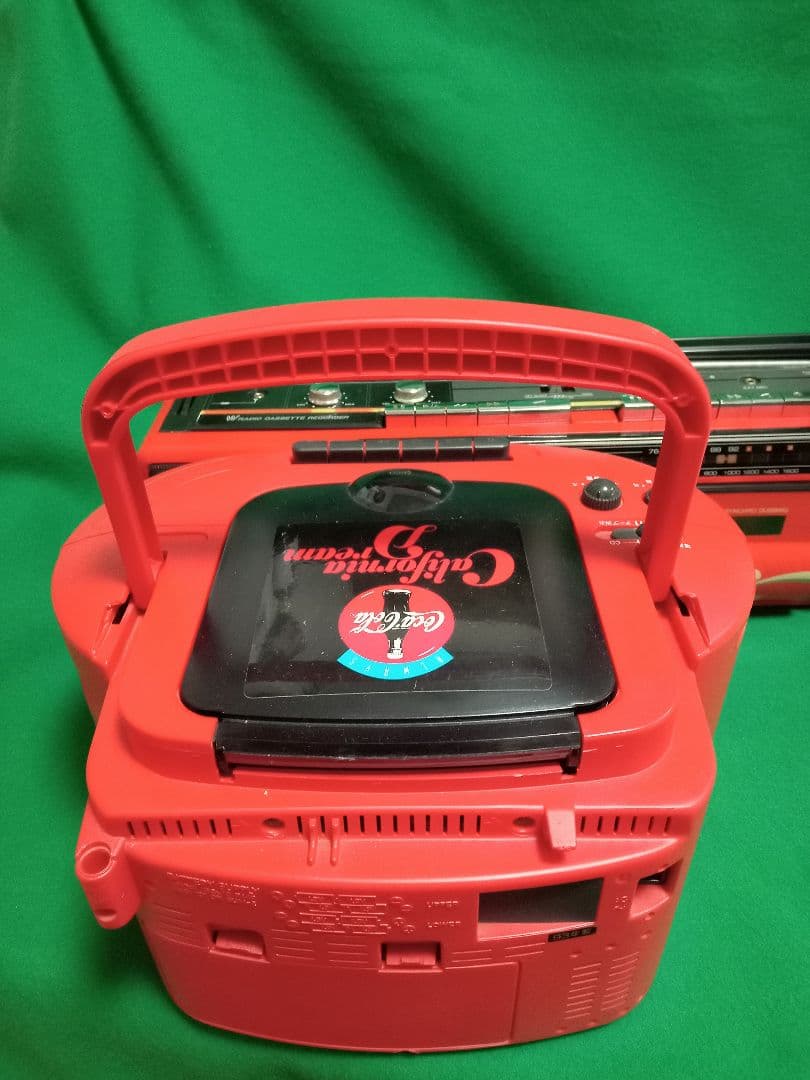 Coca-Cola ラジカセ 赤、CD2台セットジャンク品