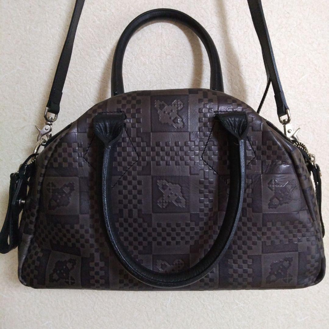 ヴィヴィアンウエストウッド レザー ボストンバッグ